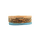 Tan, Peach, and Blue 3 Strand Cork Bracelet